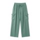 thumbnail image 3 of Pantalones de Vestido de Cintura Elástica para Mujeres Color Sólido Suelto Elástico Cordón de Cintura Pantalones de Pierna Recta de Bolsillo Grande, 3 of 5