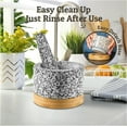thumbnail image 5 of Priority Chef Mortar and Pestle Set with Bamboo Base, Polished Natural Granite, 4 Cups  White, 5 of 9