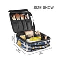 thumbnail image 3 of FORMRS Travel Makeup Bag Large Capacity Train Case Cosmetic Organizer with Adjustable Dividers, Beige Plaid Lemon, 3 of 8