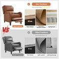 thumbnail image 2 of Leather Recliner Chair Set of 2 with Adjustable Backrest & Footrest for Bedroom, Brick, 2 of 8