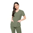 thumbnail image 2 of Natural Uniforms Ultra Stretch Womens Jogger Scrub Set (Olive, Large), 2 of 7