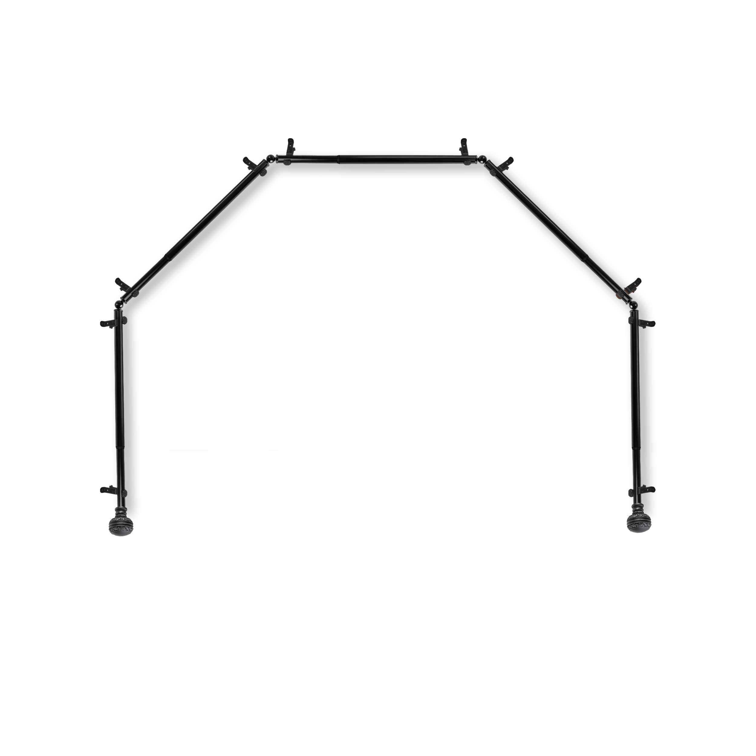 Ornament 13/16 5-Sided Bay Window Curtain Rod - Black