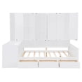 thumbnail image 6 of Harper & Bright Designs Full Daybed with Cabinet Storage & Bookcase, Wooden Daybed with 3 Drawers, All-in-One Storage Cabinet and Shelf, White, 6 of 18