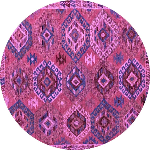 Ahgly Company Indoor Round Southwestern Purple Country Area Rugs, 5' Round