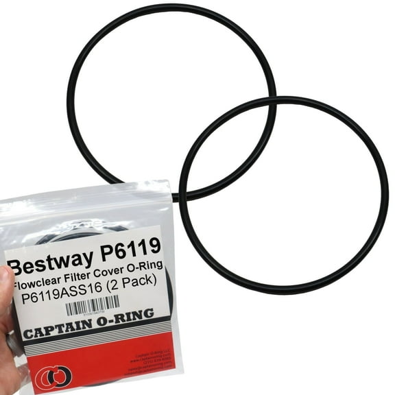 Captain O-Ring Replacement P6119 P6119ASS16 O-Ring for Bestway Flowclear Pump Filter Cap Cover 2 Pack [See Details for Compatible Filter Models]