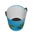 thumbnail image 3 of PAYOHTO Foldable Laundry Room Hamper Bucket Waterproof Bathroom Basket for College Student Living Room Storage Pillows Blankets Palm Trees Over Clear Blue Sky, 3 of 8