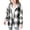 Black, variant on SHUNSUI Girls Cute Flannel Plaid Button Down Top with Pockets Long Sleeve Hooded Jacket