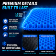 thumbnail image 6 of Cooling Gel Seat Cushion for Long Sitting, Double Honeycomb Breathable Cushion for Office Chair, Car Seat & Wheelchair, Pressure Relief, Non-Slip Washable Cover, 6 of 6
