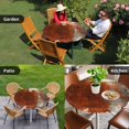 thumbnail image 4 of Red Orange Brown Round Tablecloth for 45-54 Inch Tables, Fitted Table Cover with Elastic Edge, Modern Oil Painting Abstract Art Waterproof Outdoor Table Cloth Protector for Patio Garden Dinner Picnic, 4 of 9