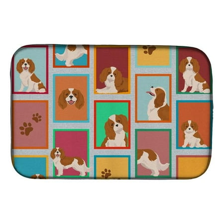 

21 x 14 in. Unisex Lots of Blenheim Cavalier Spaniel Dish Drying Mat