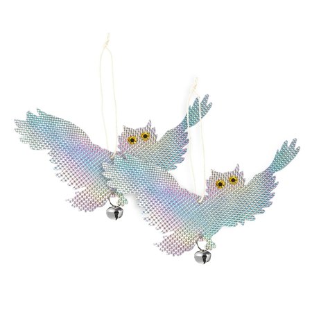 Juvale 2-Pack Bird Deterrent Reflective Owls - Bird Repellent Device Pest Control - Hanging Bird Reflectors to Keep Birds Away, Get Rid of Woodpeckers, Pigeons, Geese, Hawks, Rats and Other (Best Way To Get Rid Of Pigeons)