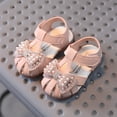 thumbnail image 3 of Girls Princess Sandals for Infant Toddlers Sparkly Rhinestones Pearl Wedding Birthday Closed Toe Summer Shoes, 3 of 6