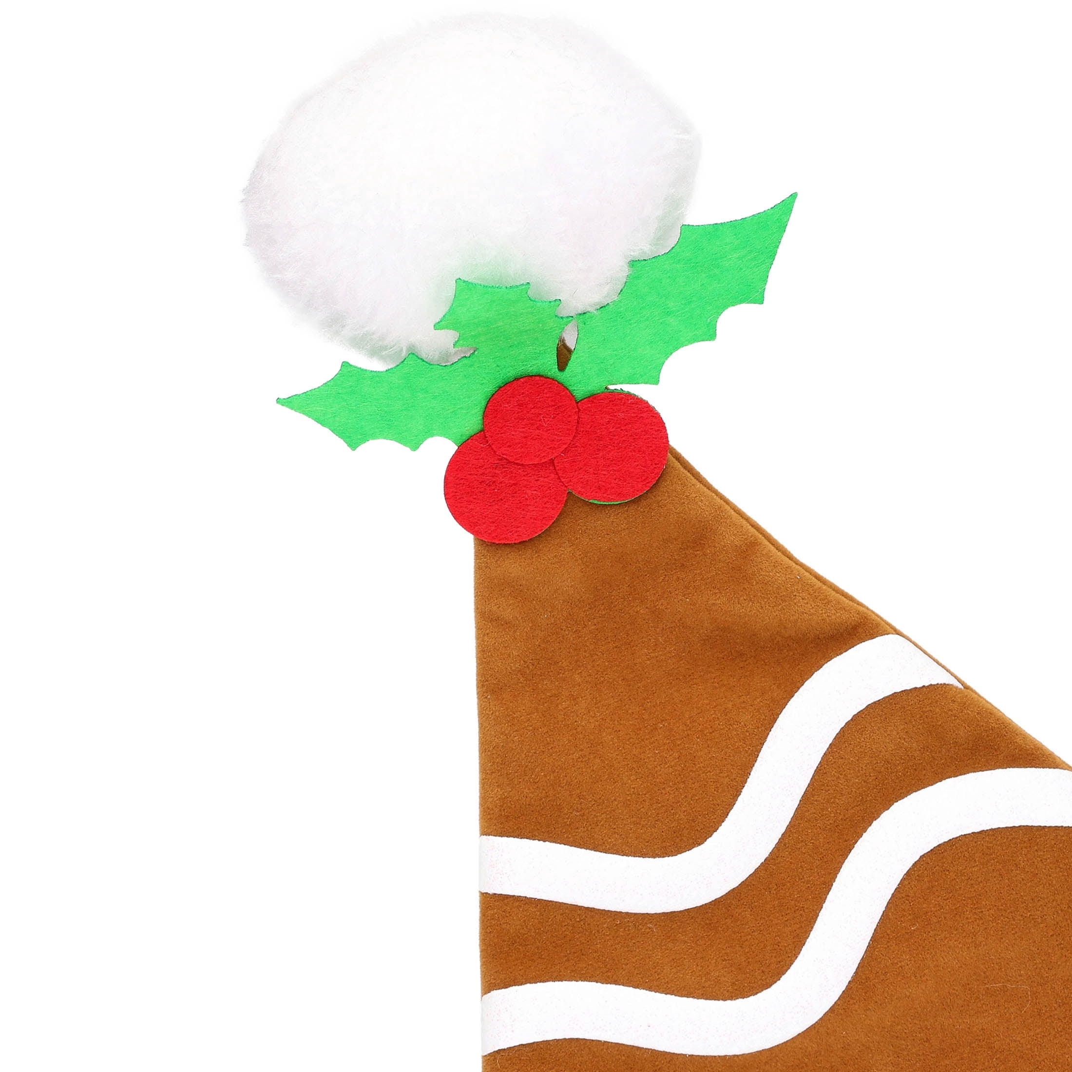 Faux Suede Gingerbread Santa Hat, Multicolor, 16", by Holiday Time