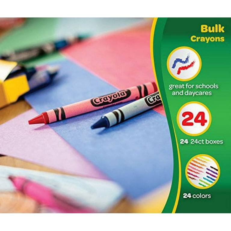 Crayola Crayons Bulk, 24 Crayon Packs with 24 Assorted Colors, School  Supplies