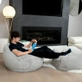 thumbnail image 5 of Gouchee Home Agora Faux Fur Bean Bag Chair Charcoal, 5 of 5