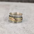 thumbnail image 3 of Spinner Band, Bohemian Ring, 925 Sterling Silver Ring, Spinning Thumb Ring, Three Tone Ring, Fidget Ring, Handmade Jewelry, Christmas Oxidized, Brass Copper Band, Anxiety Ring, Mans Band Gifts, 3 of 6