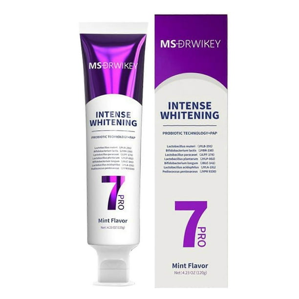 7-Pro Intensive Toothpaste, 7PRO Intense Whitening Toothpaste with 7 Probiotics, Stain Removal & Fresh Breath