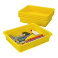 thumbnail image 1 of Storex Flat Storage Tray, Letter Size, 10 x 13 x 3 Inches, Yellow, 5-Pack, 1 of 4