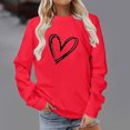 thumbnail image 2 of Besolor Womens Fall Spring Sweatshirt Heart Printed Crewneck Long Sleeve Tops Casual Loose Plus Size Pullover Blouse, 2 of 4
