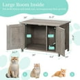 thumbnail image 2 of YEXJ Cat Litter Box Enclosure,Litter Box Furniture Hidden with Barn Door,Wooden Cat Washroom Furniture,Cat House,End Table, Fit Most of Litter Box-Greige, 2 of 8