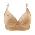 thumbnail image 4 of Bras for Women Push Up Plus Size Breathable Daily Underwear Small Print Bra Beige XS-4XL, 4 of 4