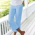 thumbnail image 2 of safuny Women's Straight Wide Leg Pants Causal Solid Color Elastic High Waist Stretchy Workout Vacation Trousers Loose with Pocket Summer for Women Sky Blue XXXL, 2 of 6