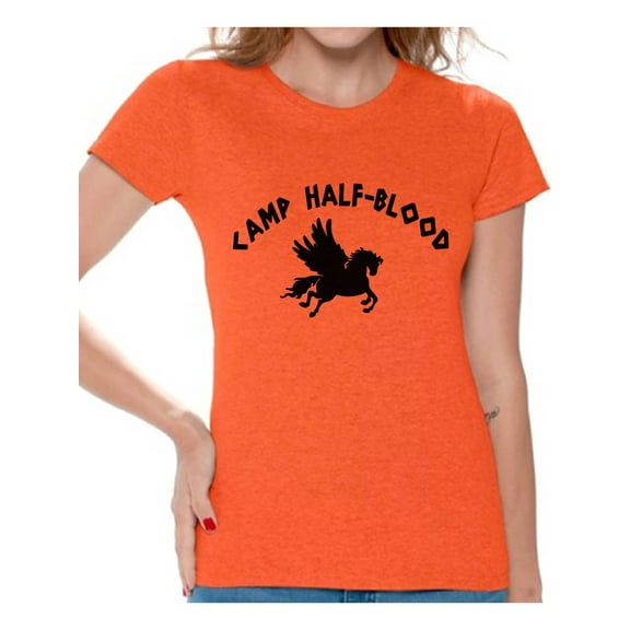 Awkward Styles Mythology Lovers Camp Half-Blood Women T Shirt Camp Half Blood Shirt for Ladies Geek Tshirt Mystical T Shirt for Ladies Geek T-Shirt for Girlfriend Camp Half-Blood Women Clothing