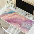 thumbnail image 2 of UPCEED Marble Mouse Pad Pink and Blue Mouse Pad 31.5"x11.8" HD Printed Non-Slip Stitched Edges Desktop Mat, 2 of 7