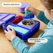OmieBox Bento Box للأطفال - صندوق غداء بينتو معزول مع جرة طعام حرارية مقاومة للتسرب - أرجواني البرقوق من OmieLife