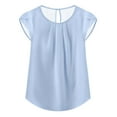 thumbnail image 4 of kytmyeq Women's Fashion Printed Short-sleeved Button Round Neck Casual Tops, 4 of 5