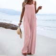 thumbnail image 4 of Lisingtool Womens Overalls Women's Fashionable Ethnic Style Solid Color Button Strap Jumpsuit Wide Leg Pants Jumpsuits for Women Dressy Red, 4 of 4