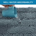 thumbnail image 4 of Juego de alfombrillas de baño H.VERSAILTEX a rayas de chenilla (azul piedra), 4 of 6