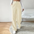 thumbnail image 2 of UJNDER Women's High Waist Corduroy Wide Leg Pants Straight Trousers Plus Size Casual Wear Beige XL, 2 of 8