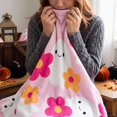 thumbnail image 4 of OCCOA Ghost Blanket Pinky Halloween Throw Blanket 39x29in Cute Ghost Pattern Soft Cozy for Bedroom Sofa Couch Bed Fall Festival Home Decoration Gift, B, 4 of 6