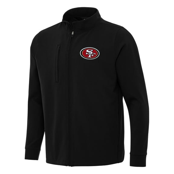 Men's Antigua  Black San Francisco 49ers Regard Full-Zip Jacket