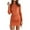 Orange, variant on Fesfesfes Women Dress Casual Long Sleeve Round Neck Solid Drawstring Dress Clothes Sale
