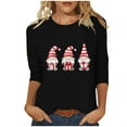 thumbnail image 2 of Craaazy Christmas Gifts For Women Crew Neck 3/4 Sleeve Xmas Shirts Funny Santa Christmas Tree Graphic Pullover Snowman Sweatshirts Womens Tops, 2 of 5