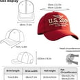 thumbnail image 5 of syligr America(US) 250 Hat Patriotic July 4th 2026 Stars and Stripes Unisex Baseball Cap Comfortable Adjustable Cotton Hat for Men Women Independence Day Celebration Souvenir Veteran Military Gift, 5 of 7