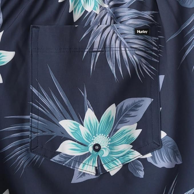 Hurley Mens Swim Short (Dark Blue Floral, Medium)