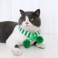 thumbnail image 2 of Foulard Rayée en Laine Tricotée pour Chien Chat Ajustable Fête, 2 of 4
