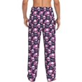 thumbnail image 2 of Bixox Men's Skull Flower Patterned Pajama Pants with Pockets Lounge Clothes for Home, 2 of 5