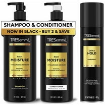 Tresemme Extra Hold Hairspray with 24H Frizz Control, 14.6 oz & Rich Moisture Shampoo, part of Heat Protectant System, 28 oz