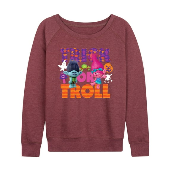 Trolls Movie - Halloween - Trick or Troll - Poppy & Branch - Women's Lightweight French Terry Long Sleeve Shirt