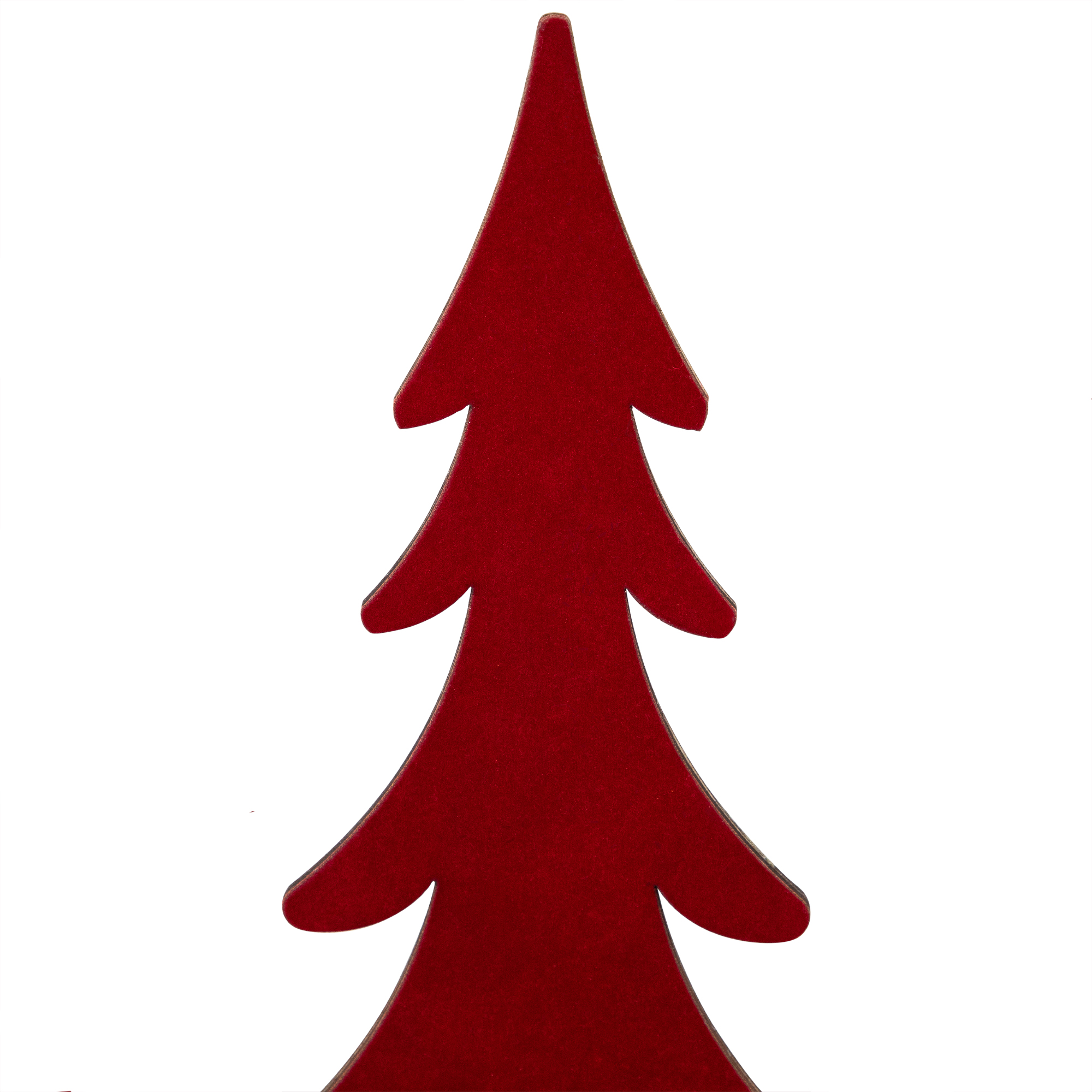 Pine Tree and Jingle Bell Christmas Decoration - 15.5"- Red and Green