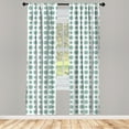 thumbnail image 2 of Ambesonne Daisy Curtains, Abstract Flowers Plain Back, Pair of 28"x95", Cadet Blue and Dark Mustard, 2 of 4