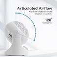 thumbnail image 5 of IRIS USA WOOZOO Ventilador de Escritorio, Circulador de Aire Oscilante, 3 Velocidades, Alcance de 10 m, Inclinación Ajustable de 112°, Motor Silencioso de 27.5dB, Tamaño Pequeño, Blanco, 5 of 5