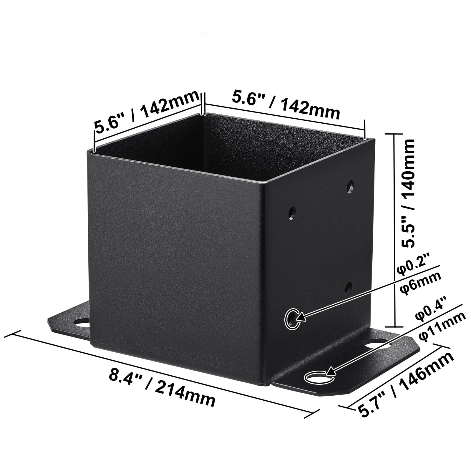 KFFKFF 4 Pack 6x6 Post Base Brackets Heavy Duty Wood Post Fence Post Anchor