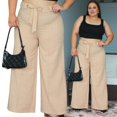 thumbnail image 2 of Pantalón Pantalona Tallas Grandes Cinturón Elástico Lino Premium Talla Grande 56 Deng Xun unisex, 2 of 2