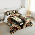 thumbnail image 3 of Homewish Bull Skull Full Size Comforter Sets 3-Piece for Female Men Adults,Bohemian Tribal Aztec Bedding Comforter Set,Western Theme Lightweight Bedding Sets,Ultra Soft Home Decor,Reversible, 3 of 8