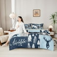 thumbnail image 4 of Feelyou Adventure Twin Bedding Sets 7pcs, Blue Plaid Bedding Comforter Set, 4 of 7